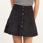 Abercrombie & Fitch Faux Suede Button-Front Black Skirt - Size 00 - NWT Photo 2