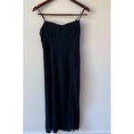 Abercrombie & Fitch ‎ Camille Women Size Small P Blue Satin Side Slit Midi Dress Photo 2