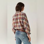 Ba&sh  Womens Medium Betsy Ruffled Plaid Button Down Shirt Beige Multi Check Fall Photo 1