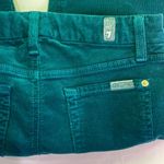 7 For All Mankind Peacock dark teal green corduroy 5 pocket ankle length the skinny velvet jean Photo 9