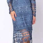 XCVI  NWT Fonda Lace Crochet Midi Dress‎ Women’s Size Small Blue Boho Style READ Photo 0