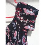 EXPRESS Women's Maxi Dress Off the Shoulder Smocked Black Floral Size Small Photo 3