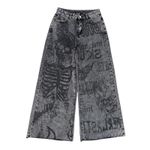 Romwe  Vintage Washed Skull Butterfly Tattoo Black Jeans Goth Grunge Punk Size M Photo 2