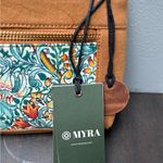 NWT Myra bag Floral Canvas Wristlet Clutch Brown Photo 3