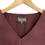 Michael Stars  Shift Dress V Neck Wine Burgandy Maroon Long Sleeve Size Small Photo 3
