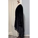90s Black Velvet Duster Goth Cardigan Waterfall Sheer Hem Open Front Women S Photo 8