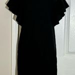 J.Crew Shift Dress Black Swiss Dot Flutter Sleeve Lined Zip Up Boho size 0 Photo 0