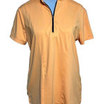 Jamie Sadock Orange Collar Polyester Spandex 1/2 Zip Golf Shirt M Size M Photo 0