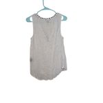 Rock & Republic Size Medium M White and Gold Thread Sleeveless Sheer Boho Top Photo 1