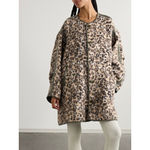 R13 Convertible Faux Leather Leopard Print Wool Taped Liner Coat Japanese Luxury Photo 2