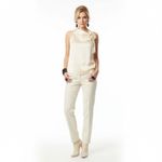 J.Crew  100% Silk Tan Sleeveless Tie Neck Blouse Top 4 Photo 5