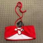 Zaful Red Ribbed Bandeau Bikini Top NWT Size US Size 8 Photo 2