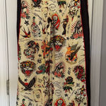Ed Hardy  women’s Tattoo Print Wide-Leg Pants size xs Photo 0