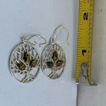 Tree Of Life Sterling Silver & Green Baltic Amber Drop Earrings Photo 8
