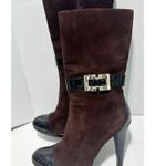 INC International Concepts Margaret Suede Leather Heeled Boots Booties Brown 9.5 Brown Photo 8