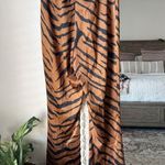 ZARA  Printed Satin Slim Flare Pants Photo 7