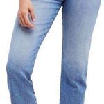 Free People High Rise Boyfriend Cropped Frayed Hem Denim Jeans Blue 27 Photo 0