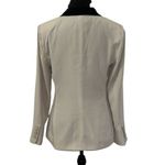 EXPRESS Cream and Black Blazer with Tuxedo Lapel and Deep V-Neckline Photo 2