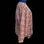 Liz Claiborne RED WHITE & Black V Neck Sweatshirt Top Size XL New With Tags Photo 11