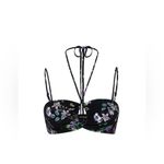 AFRM Luka Bra Tie Neck Black Floral Top Adjustable Halter Lined Size S EUC Photo 1