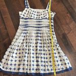 Gracia  sleeveless mini dress Polka dot pleated Blue & cream Lined Size L Lined Photo 5