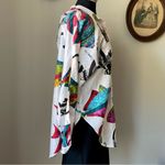 Vintage 1980s button down shirt with fish print & jewels Photo 3