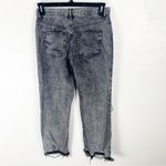 Free People Maggie Black Wash Button Fly Busted Knees Sharkbite Hem Jeans 26 Photo 1