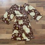 Tulle Brown Green Floral Cotton Dress Size Small Photo 1