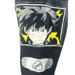 Women's Black Naruto Patchworks High Waisted Straight Leg Denim Jeans Pants 36 Photo 3