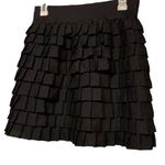 BB Dakota  TIERED RUFFLE PLEATED BLACK LINED TWEE SOFTGIRL SKIRT L Photo 0