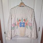 None Vintage Floral Chenille Quilted Women's Cardigan White Photo 1