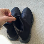 Italian made lug sole sock style chunky slip on shoe size Italian 30 or US 8 Black Photo 3