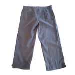 Old Navy  100% Linen Brown Cropped Pants Button Casual Lightweight Womens Size 10 Photo 1