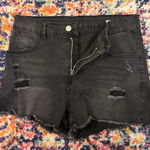 Black Distressed amazon Denim Shorts Size M Photo 0