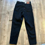 Levi's NWT  Women's High Waisted Mom Jeans, Black Destructed, 26 x 27 Photo 9