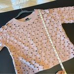Bobeau  blush pink top, crochet knit style oversized boxy cut pullover, size M Photo 8