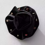 Free People  Black Velvet Rosette Brooch with 5 Pairs of Stud Earrings Butterfly Photo 0