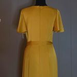 David's Bridal DAVID’S BRIDAL Bridesmaid Dress Women’s Size 6 Flutter Sleeve Crepe Satin Ruffle Photo 5