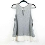 J. Crew Sleeveless Top Womens Large Gray Lightweight Silky Hem Peek a Boo Back Gray Photo 6