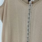 Free People Tan Beige Hook & Eye Drop Needle Rib Venice Sleeveless Tunic Dress Photo 5