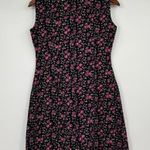 Lilly Pulitzer  Vintage Hot Pink Floral Dress Retro Rate Black Green Scallop 10 Photo 4