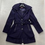 Miss Sixty  women size small dark purple winter jacket with belt 60% wool Photo 0