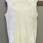 Banana Republic  Women’s Cream Merino Wool Sleeveless Appliqué Sweater Shell- Lge Photo 0