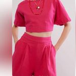 Free People Lillian Short & Blouse Matching Co-ord Set Size XL in beetroot pink Photo 7