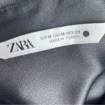 ZARA  | Black Satin Button Down Blouse Sz M Photo 6