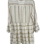 Entro  drop waist cream tan tier lined neutral dress ruffle sleeve L vacation Photo 1