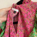 Karlie floral vintage ditzy ruffle top in pink/green Photo 8