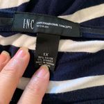 INC International Concepts Women size 1X over the shoulder nautical blouse White Photo 4