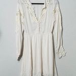 Free People NEW  FP One Paige Mini Dress Sand Sable XS Oversize Cowgirl Off White Photo 7