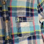 Gilly Hicks  SYDNEY PLAID BUTTON FRONT SHIRT LINEN COTTON BLEND S Photo 3